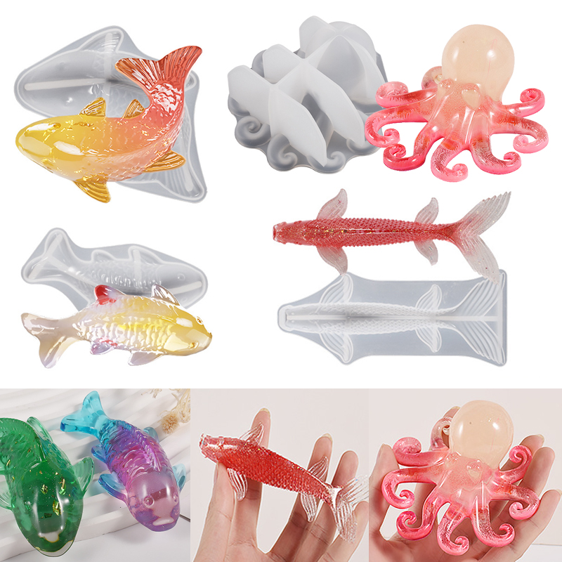 Aquarium Fish Gallery - 3D Koi Balık Şekilli Epoksi Reçine