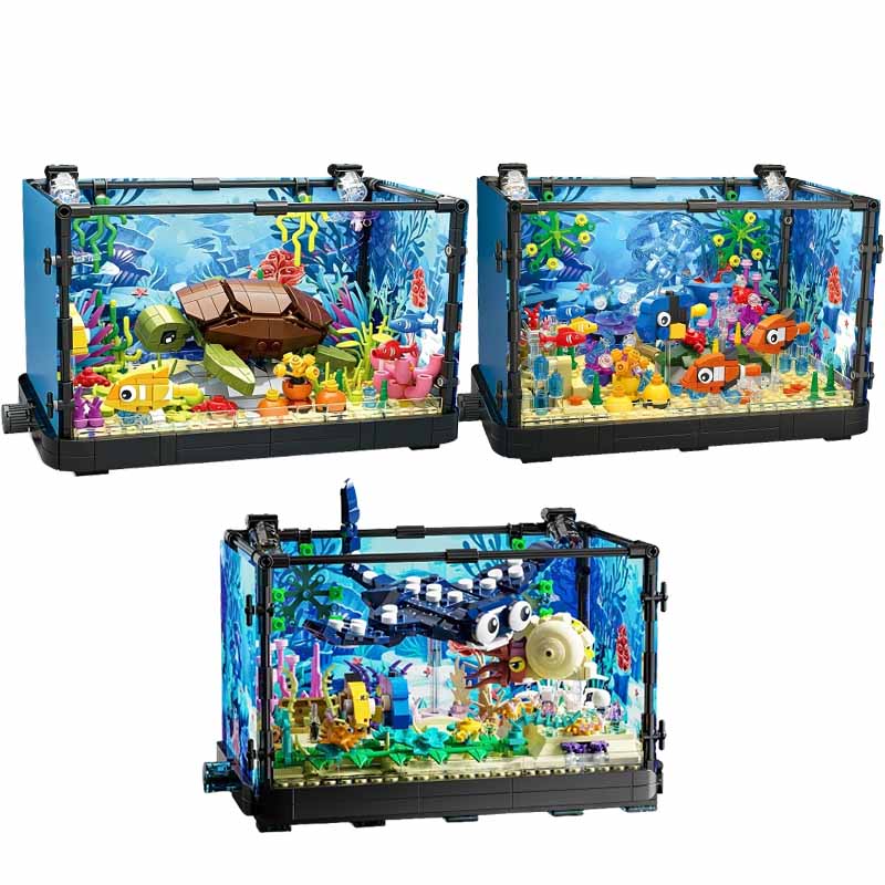 Aquarium Fish Gallery - Işıklı Balık Tankı Yapım Blokları Seti,