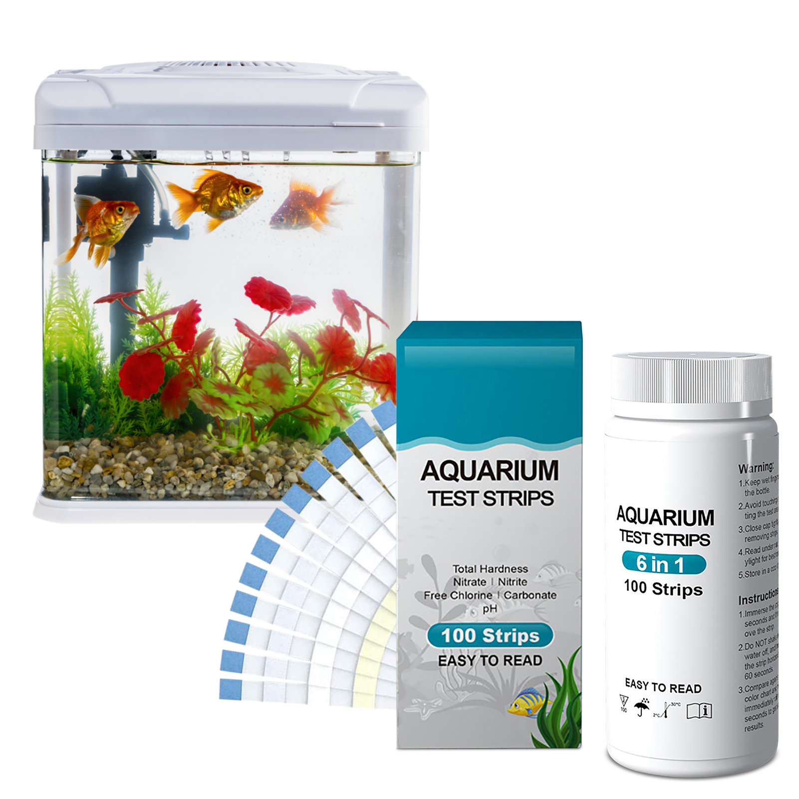 100 adet 6-in-1 Su Kalitesi Te - Aquarium Fish In Pond incelemesi ve fiyatı